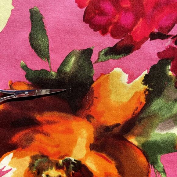 Talbots Floral Pencil Skirt Pink Multicolor Cotton Blend Petites - Size 8P - Picture 5 of 10